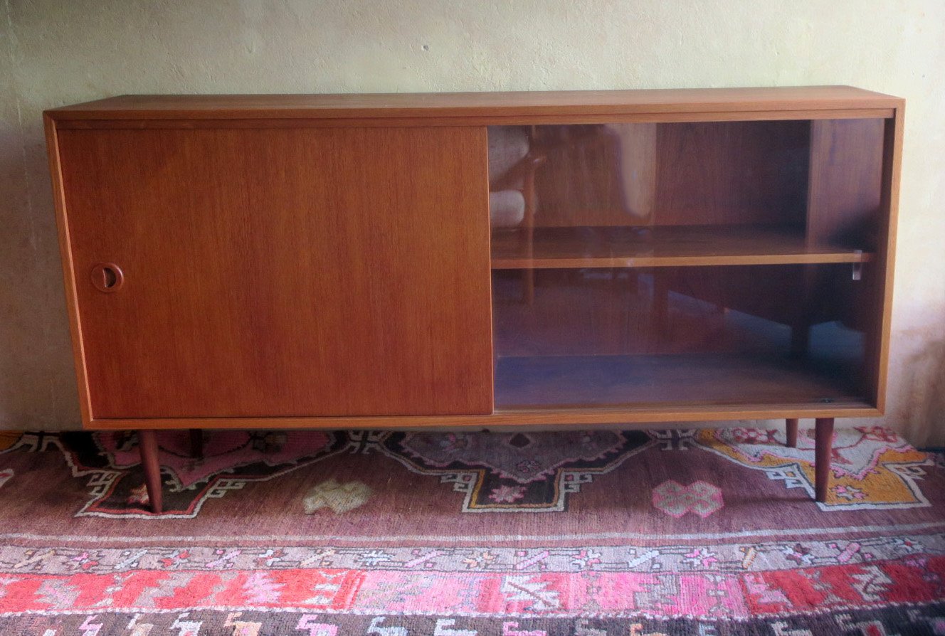 Danish Teak Sideboard with Sliding Doors, 1960s