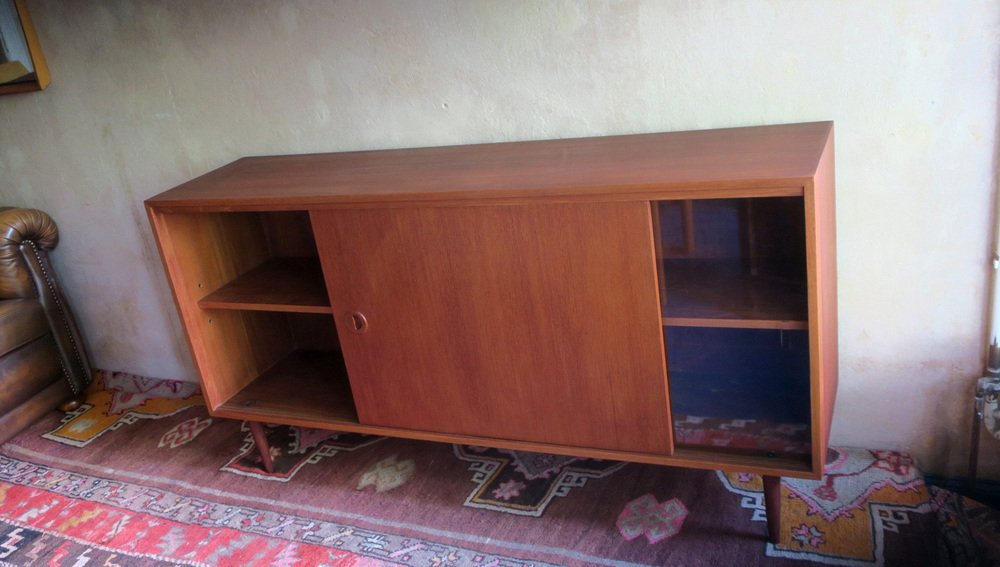 Danish Teak Sideboard with Sliding Doors, 1960s