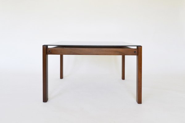 Danish Teak & Smoked Glass Coffee Table, 1960s-RTX-1288920