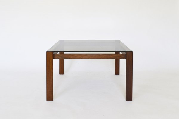 Danish Teak & Smoked Glass Coffee Table, 1960s-RTX-1288920