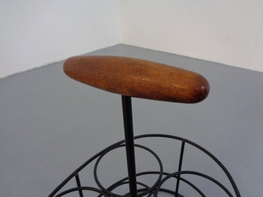 Danish Teak & Steel Bottle Holder, 1960s-RDW-1289549