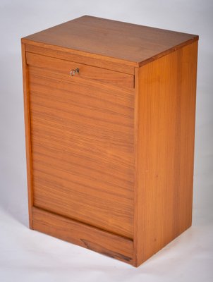 Danish Teak Tambour-Door Filing Cabinet, 1960s-ZGQ-1734455