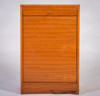 Danish Teak Tambour-Door Filing Cabinet, 1960s-ZGQ-1734455