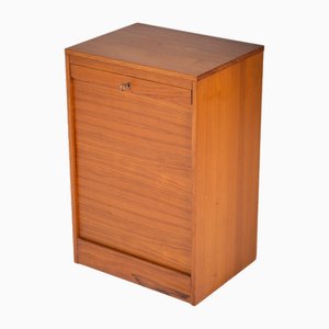 Danish Teak Tambour-Door Filing Cabinet, 1960s-ZGQ-1734455