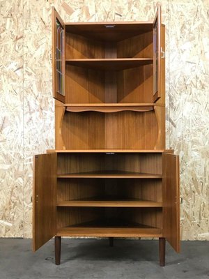 Danish Teak Vitrine Corner Cabinet, 1960s-EJL-1062993