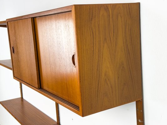 Danish Teak Wall Shelving Unit from Hansen & Guldborg, 1960s-QEQ-2042070