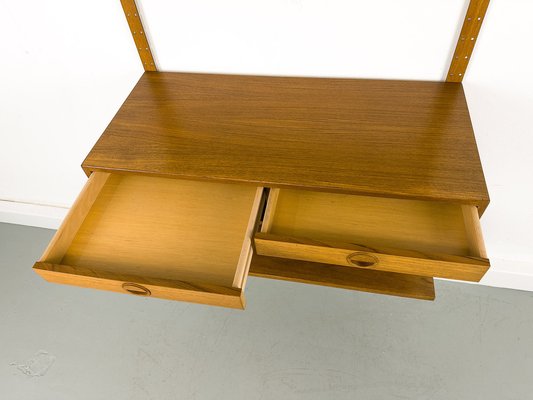 Danish Teak Wall Shelving Unit from Hansen & Guldborg, 1960s-QEQ-1761172