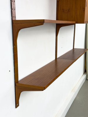 Danish Teak Wall Shelving Unit from Hansen & Guldborg, 1960s-QEQ-2042070