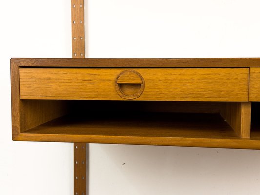 Danish Teak Wall Shelving Unit from Hansen & Guldborg, 1960s-QEQ-1761172