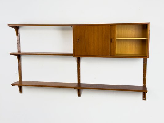 Danish Teak Wall Shelving Unit from Hansen & Guldborg, 1960s-QEQ-2042070