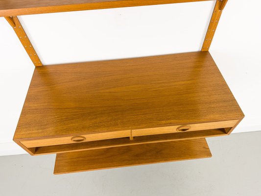 Danish Teak Wall Shelving Unit from Hansen & Guldborg, 1960s-QEQ-1761172