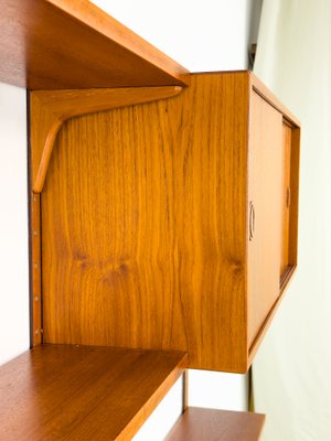 Danish Teak Wall Shelving Unit from Hansen & Guldborg, 1960s-QEQ-2042070