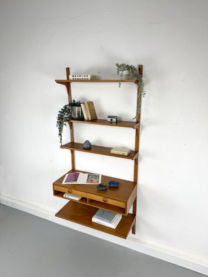 Danish Teak Wall Shelving Unit from Hansen & Guldborg, 1960s-QEQ-1761172