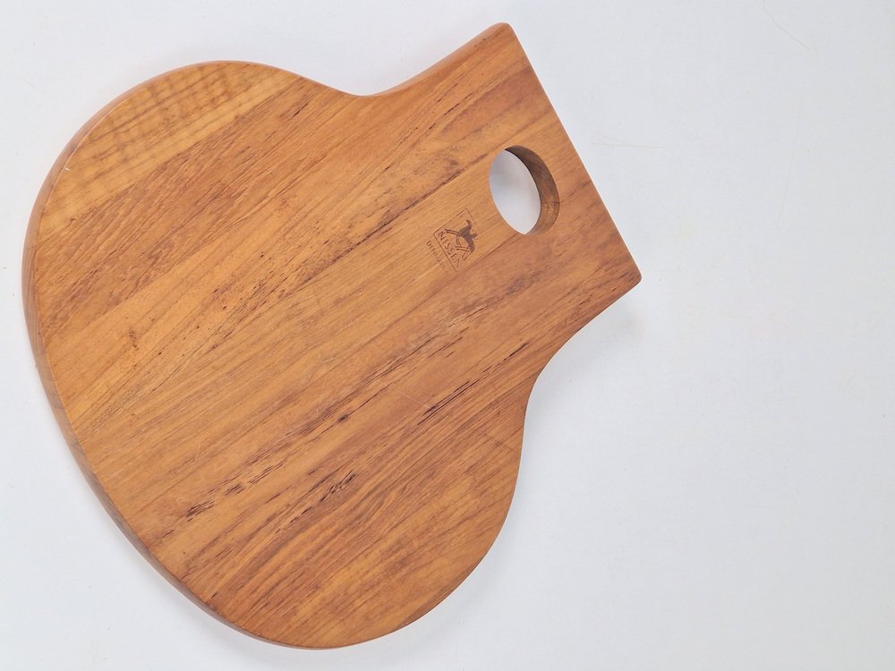 Danish Teak Wood Cutting Board from Nissen, Denmark, 1960s