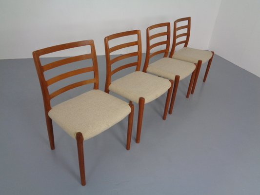 Danish Teak & Wool 85 Dining Chairs by Niels Otto Møller for J.L. Møllers, 1960s, Set of 4-RDW-985567