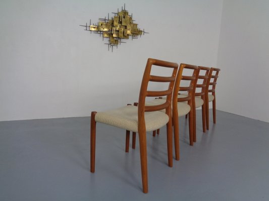 Danish Teak & Wool 85 Dining Chairs by Niels Otto Møller for J.L. Møllers, 1960s, Set of 4-RDW-985567