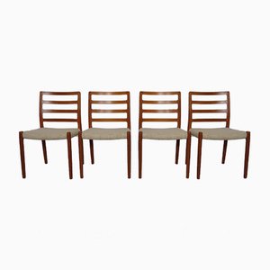 Danish Teak & Wool 85 Dining Chairs by Niels Otto Møller for J.L. Møllers, 1960s, Set of 4-RDW-985567