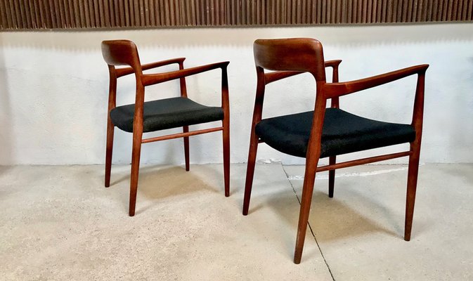 Danish Teak & Wool Model 56 Chairs by Niels O. Møller for J.L. Møllers, 1954, Set of 2-JP-1100155