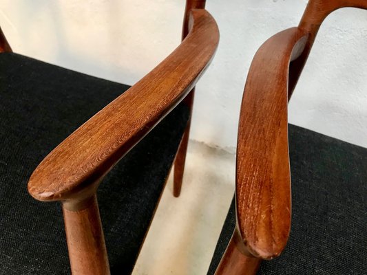 Danish Teak & Wool Model 56 Chairs by Niels O. Møller for J.L. Møllers, 1954, Set of 2-JP-1100155