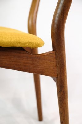 Danish Teak & Yellow Fabric Dining Chairs, 1960, Set of 4-UY-1422338