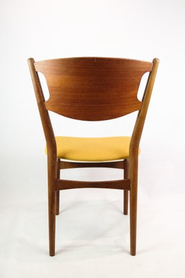 Danish Teak & Yellow Fabric Dining Chairs, 1960, Set of 4-UY-1422338