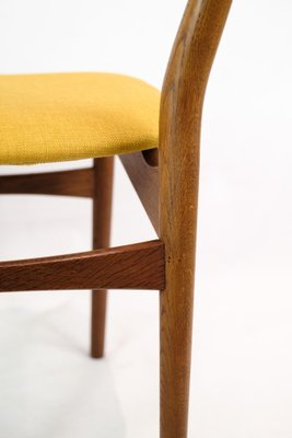 Danish Teak & Yellow Fabric Dining Chairs, 1960, Set of 4-UY-1422338