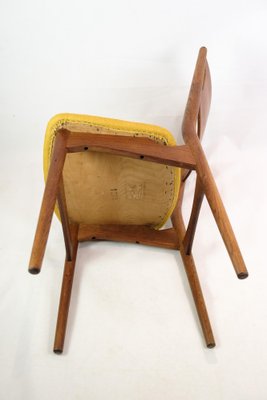 Danish Teak & Yellow Fabric Dining Chairs, 1960, Set of 4-UY-1422338