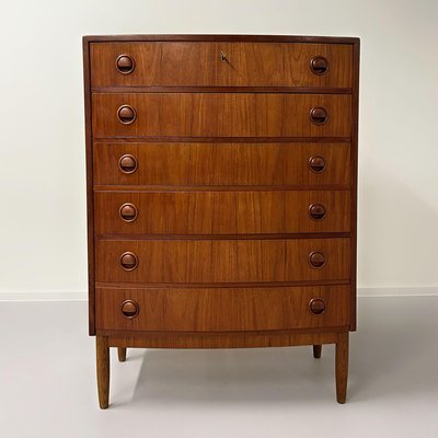 Danish Teakwood Curved Chest of Drawers, 1960s-ZT-2026081