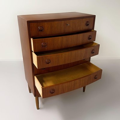 Danish Teakwood Curved Chest of Drawers, 1960s-ZT-2026081