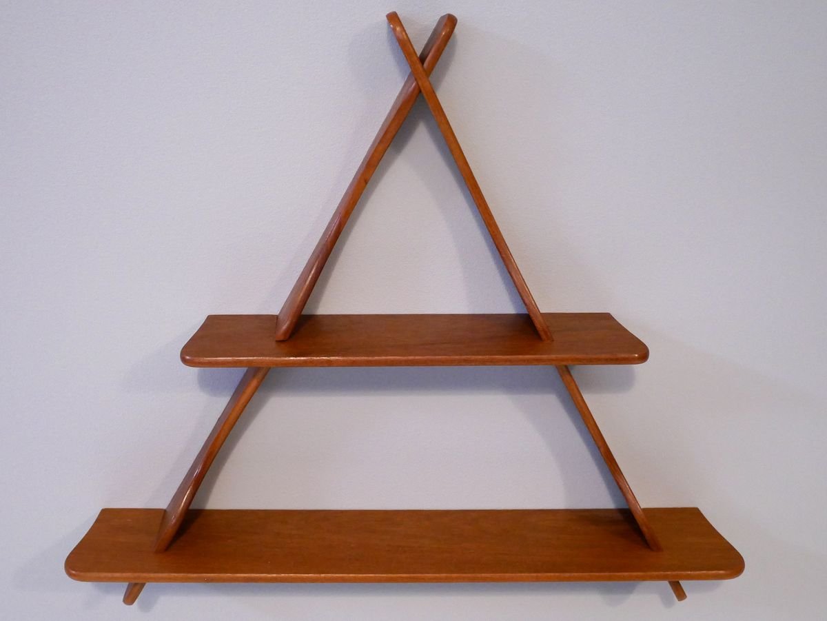 Danish Triangular Teak Wall Shelf in the style of Peder Moos, 1950s