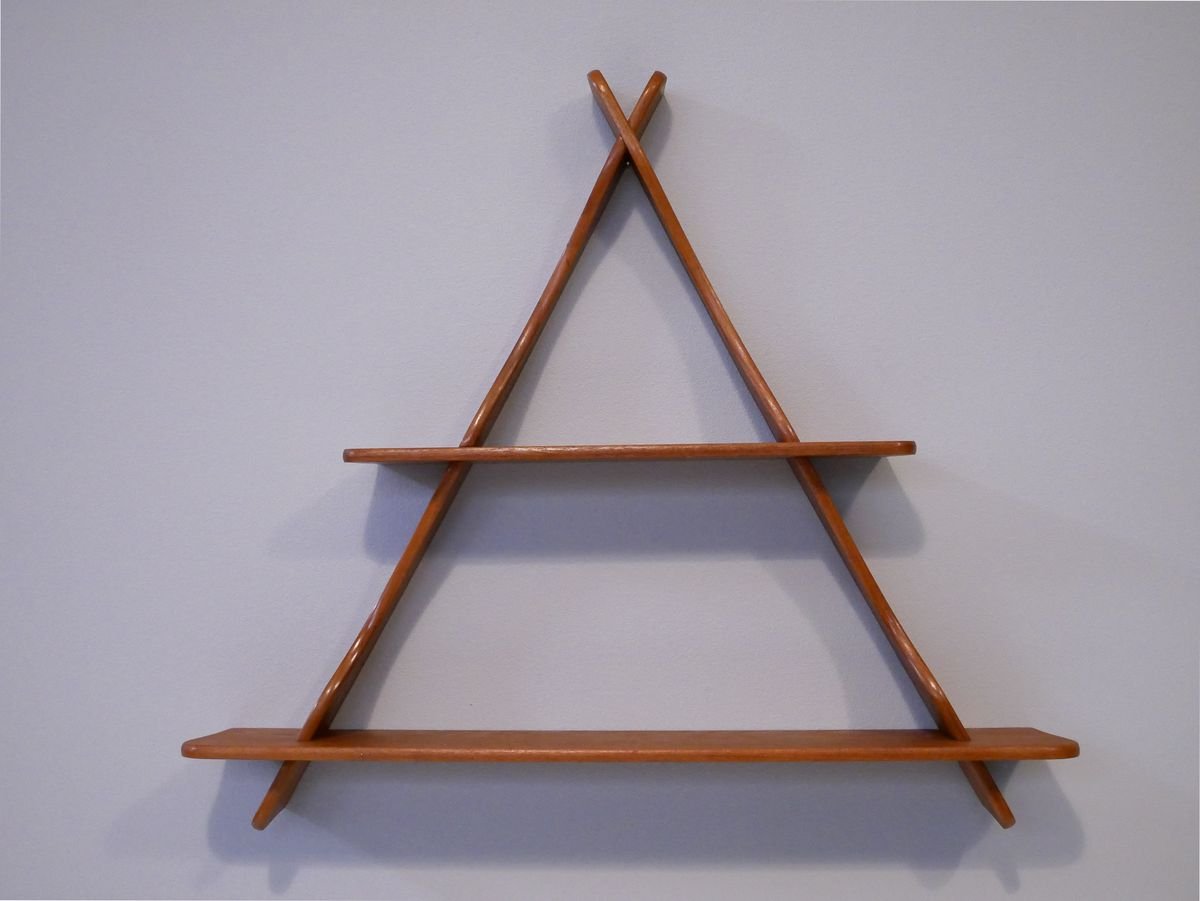 Danish Triangular Teak Wall Shelf in the style of Peder Moos, 1950s