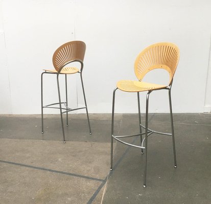 Danish Trinidad Barstools and Table by Nanna Ditzel for Fredericia, 1990s, Set of 4-UAH-820494