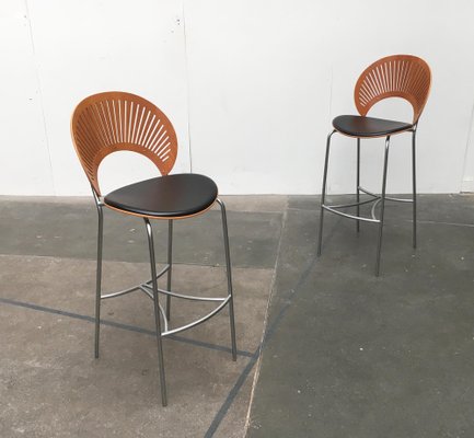 Danish Trinidad Barstools by Nanna Ditzel for Fredericia, 1990s, Set of 2-UAH-557728