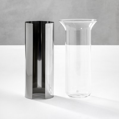 Danish Vase in Aluminum & Glass by Enzo Mari, 1961-FWM-1245976