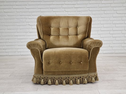 Danish Velour Club Chair, 1970s-TMW-1408486