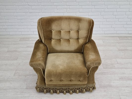 Danish Velour Club Chair, 1970s-TMW-1408486