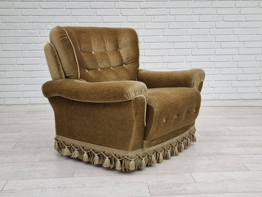 Danish Velour Club Chair, 1970s-TMW-1408486