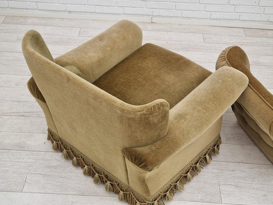 Danish Velour Club Chair, 1970s-TMW-1408486