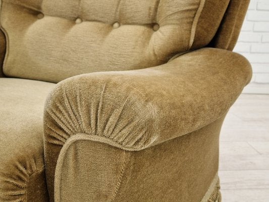 Danish Velour Club Chair, 1970s-TMW-1408486