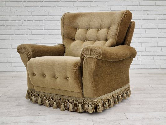 Danish Velour Club Chair, 1970s-TMW-1408486