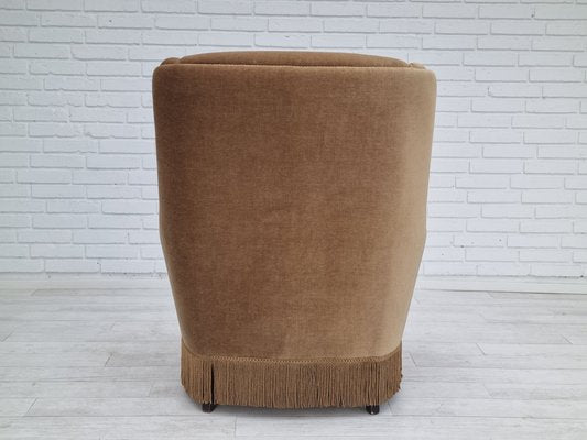 Danish Velour High Back Armchair, 1960s-TMW-1367250