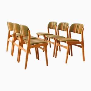 Danish Veneered Oak Dining Chairs, 1970s, Set of 6-VVO-1725245