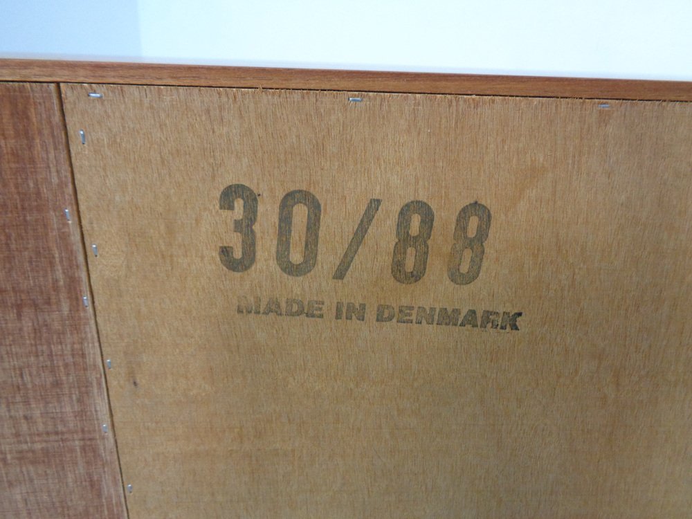 Danish Wall Sideboard with Glass Sliding Doors from Dyrlund, 1980s