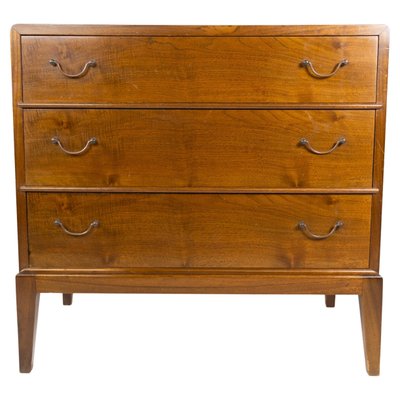 Danish Walnut and Brass Chest of Drawers, 1960s-UY-1427381