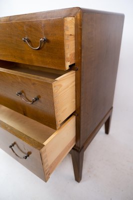 Danish Walnut and Brass Chest of Drawers, 1960s-UY-1427381