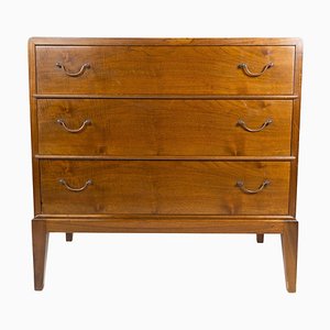 Danish Walnut and Brass Chest of Drawers, 1960s-UY-1427381