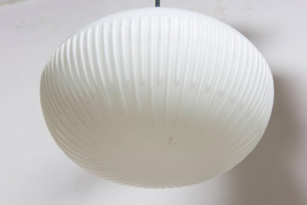 Danish White Opaline Glass Pendant Lamp from Fog & Mørup, 1954-KL-620489