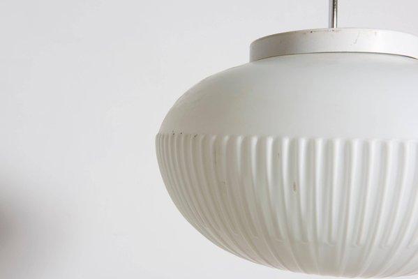 Danish White Opaline Glass Pendant Lamp from Fog & Mørup, 1954-KL-620489