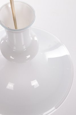 Danish White Pendant in Mouth-Blown Opaline Glass by Michael Bang for Holmegaard, 1980s-EZZ-1256284