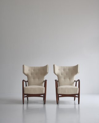 Danish Wingback Armchairs by Eva Koppel for Slagelse Furniture, 1947, Set of 2-WRF-1116217